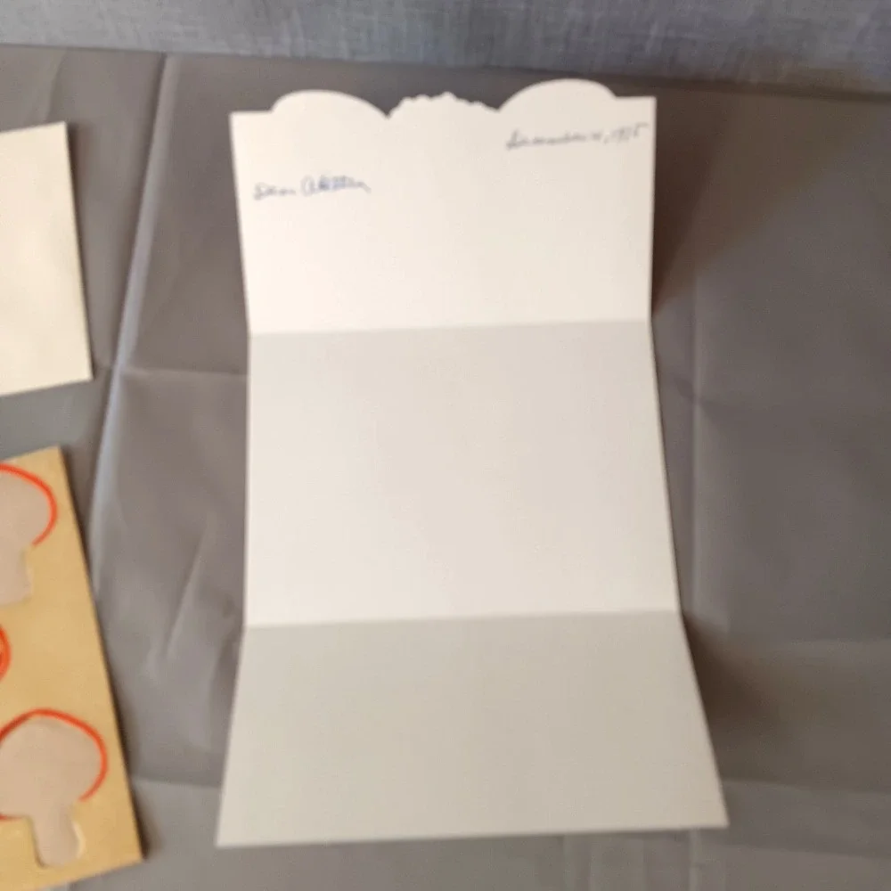 Vintage Mushroom‎ Stationery Ephemera Hallmark 70s Bird Floral Card Seal